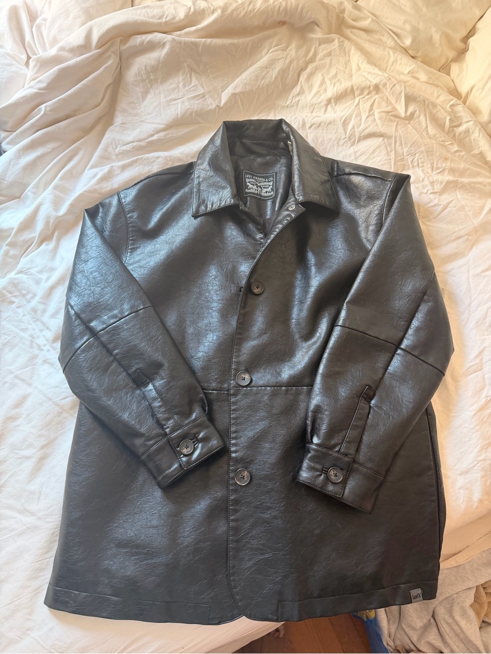 Levi's Black Leather Coat
